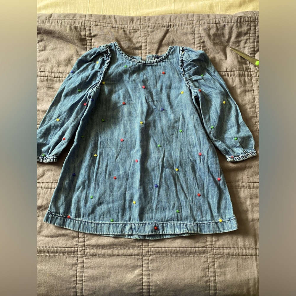 Gap Denim size 2 Yrs Dress with Rainbow Dots